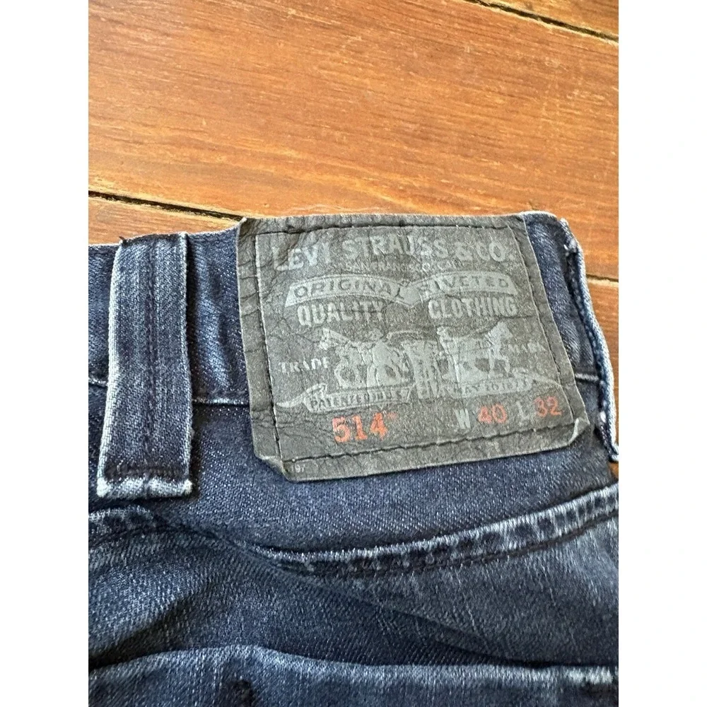 Levi's Jeans Men's 40x32 Bootcut 514 Cotton Dark Wash Flap Pockets